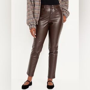 NWT OG Straight High Rise Faux Leather Old Navy